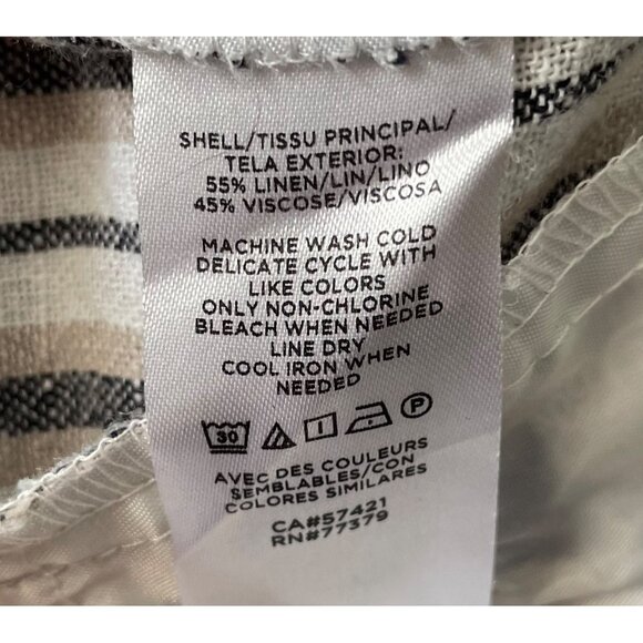 Ann Taylor Factory Linen Striped Shorts Size 6 w/ Pockets - Picture 5 of 6